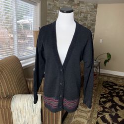 Pendleton Vintage 1980’s Black 100% Wool Cardigan