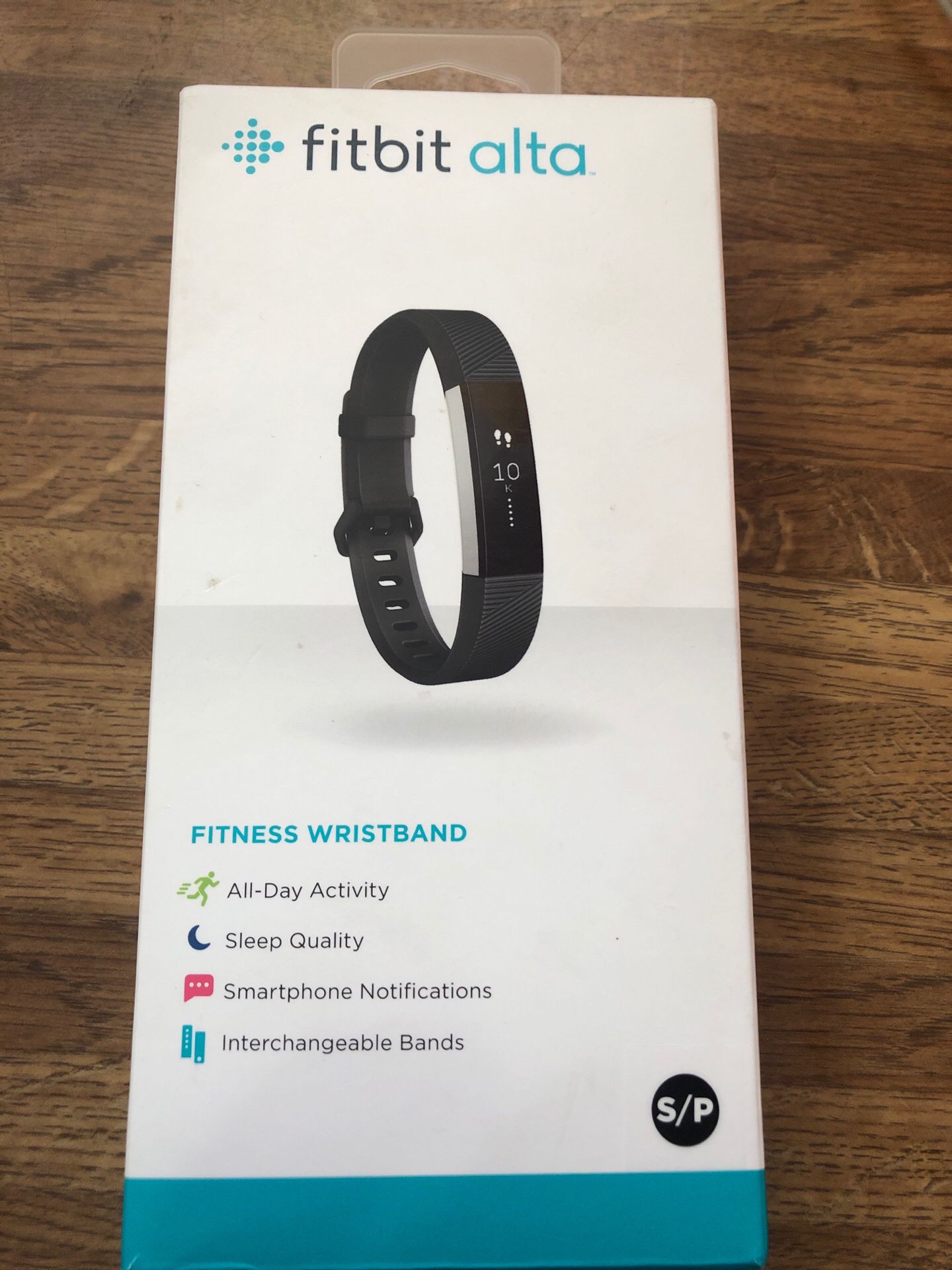 Fitbit alta small black opened box with extra leather band