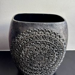 RAYMOND WAITES BLACK 3D RESIN TRASH CAN, WASTE BASKET