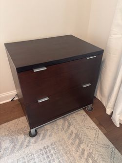 Two-Drawer Espresso Wood Lateral Filing Cabinet - Beautiful!