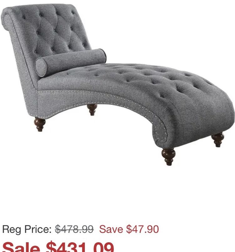 New Chaise Lounge Chair With Pillow (dark Gray)