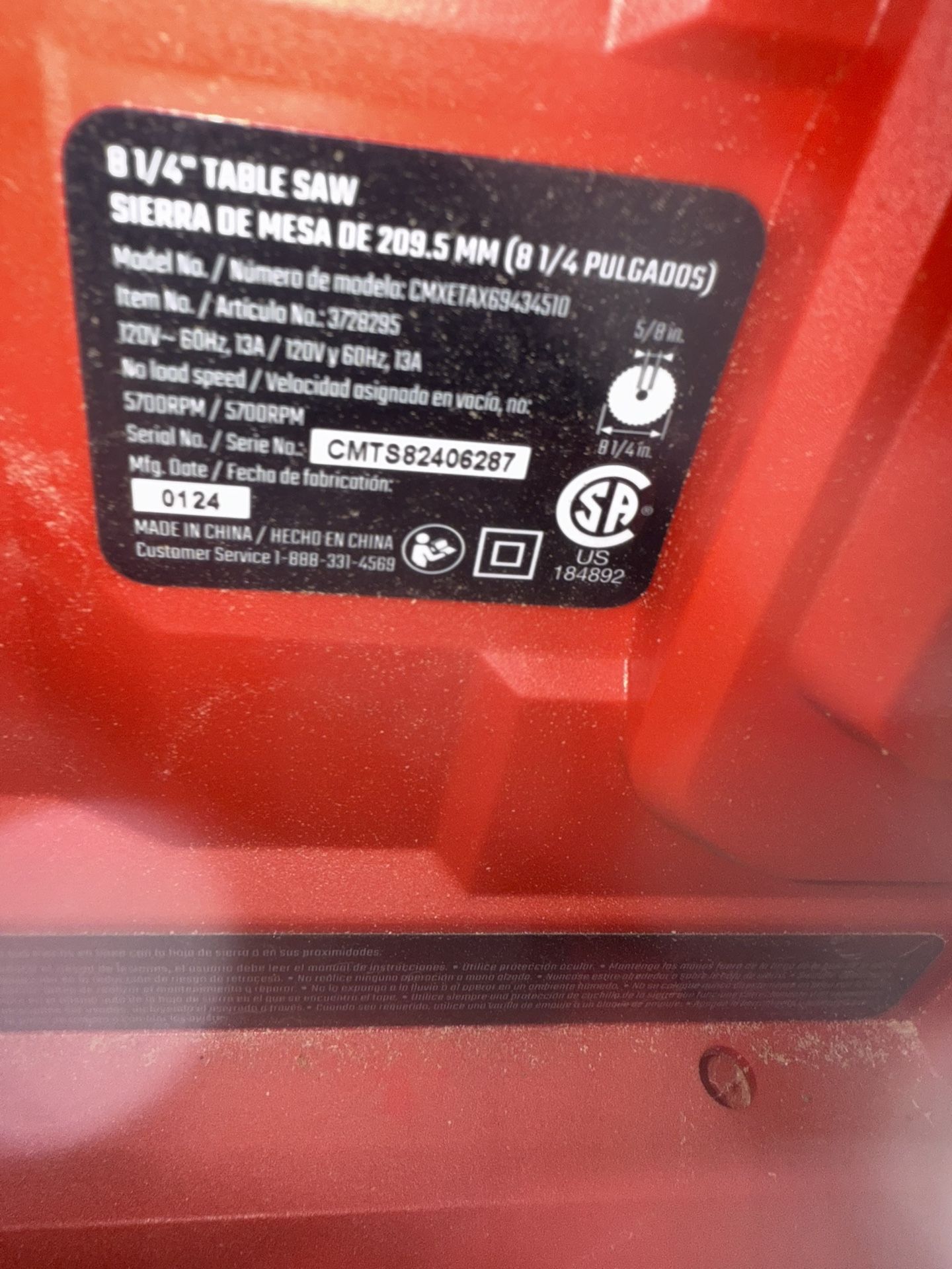 Craftsman Table Saw