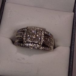 10k White Gold Ring Real Diamonds