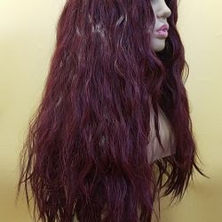 Long Garnet Wavy Wig