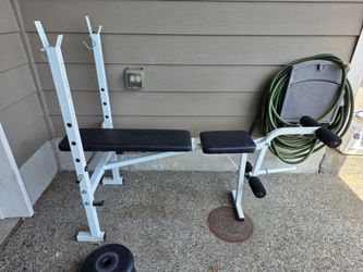 Workout Exercise Weight Bench, bars, dumbbell & weights