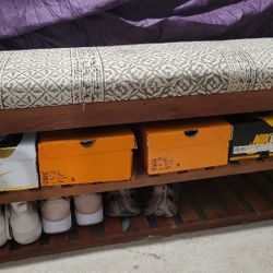 Wooden Shoe Storage Bench
