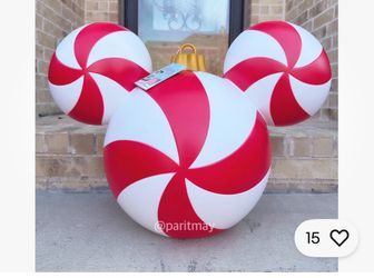 LARGE MICKEY PEPPERMINT CHRISTMAS LED DECOR DISPLAY