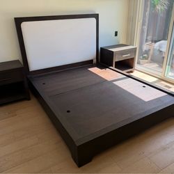 RH Davos OAK fabric panel bed