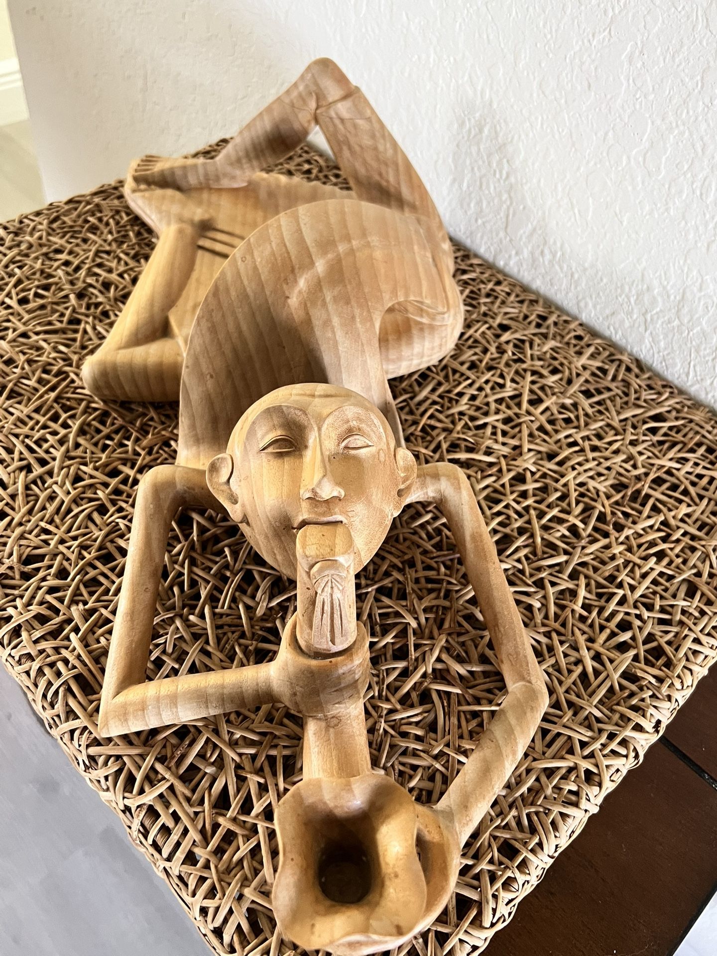 Boxwood Hand Carving Sculpture, L 22”