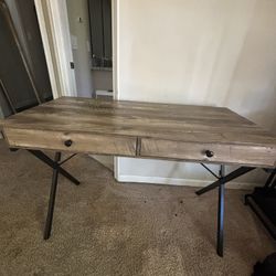 Wood And Metal Desk 