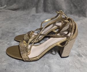 Gold Chunky Heels Size Women's 8