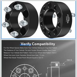 2PCS 5x4.5 to 5x4.5 Wheel Spacers 2" 5 lug 5x114.3 to 5x114.3 Fits for 2007-2012 for Jeep Compass| 2007-2012 for Jeep Patriot| 2003-2019 for Honda Acc