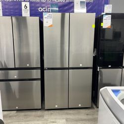 Samsung - Bespoke 29 Cu Ft 4-door Flex French Door Refrigerator With Beverage Center In Stainless Steel 