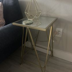 Gold And Mirror Square Top Table