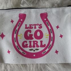 Disco Cowgirl Themed Canvas Makeup Bag