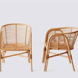 THE CITIZENRY Lombok Rattan Lounge Chairs Pair
