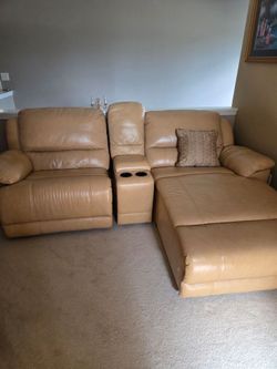 Leather sectional