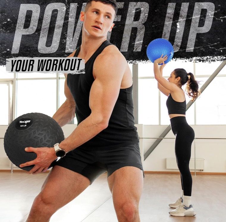 Home Gym Workout 💪  Exercise Equipment -  15lb Medicine Slam Ball CrossFit 