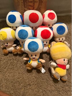 Super Mario Toad plush collection