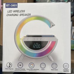 G-Shape LED Bluetooth Speaker w/ Wireless Charging & Alarm Clock (NEW)