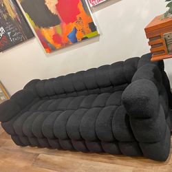 84 Inch Black Modern Sofa