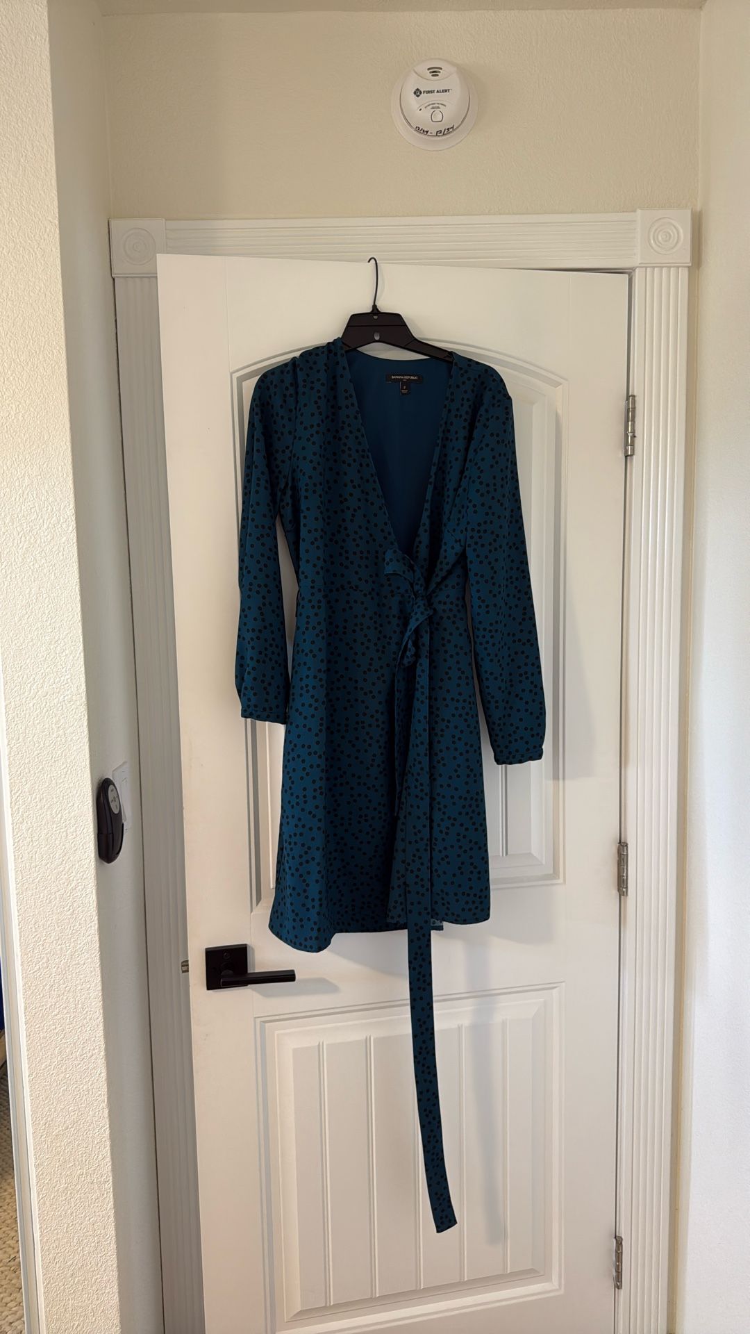 Blue Dress With Black Polka Dots