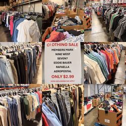 HUGE CLOTHING SALE! SELECTED BRANDS ONLY $2.99 PER PIECE BRAND NEW CLOTHING WITH TAGS FOR MEN, WOMEN, & KIDS!