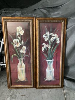 Set of two vintage framed wall decor