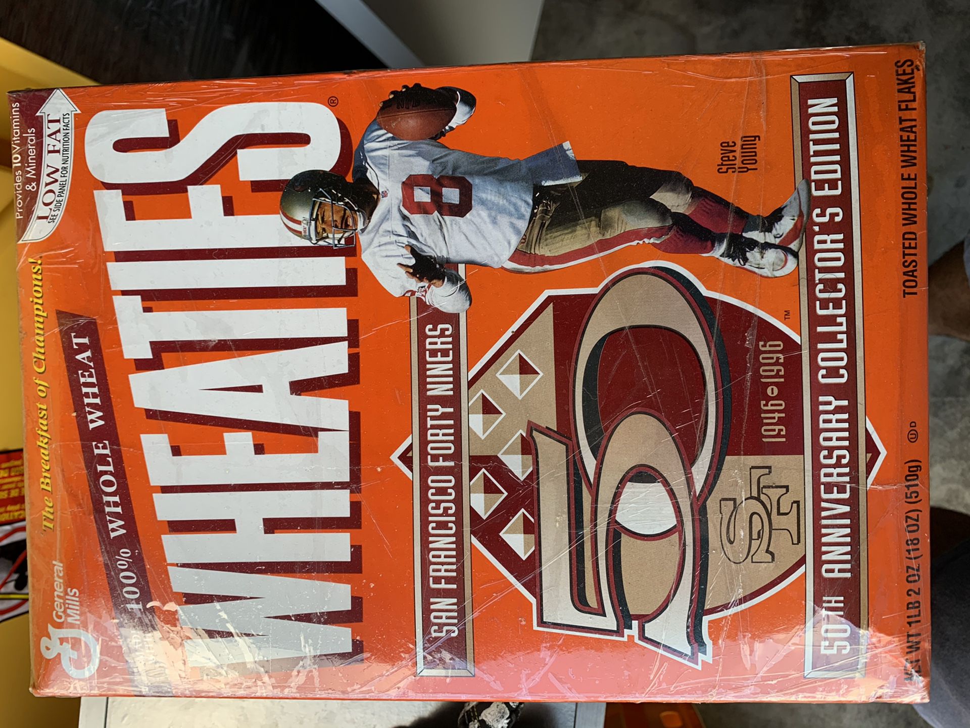 Wheaties 1996 San Francisco 49ers 50th anniversary cereal box unopened sealed