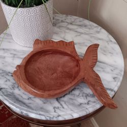 $5 Vintage Handcarved Fish Trinket Dish. 