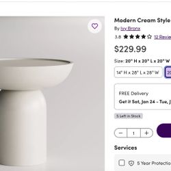 Modern Cream Style Cement Coffee Table