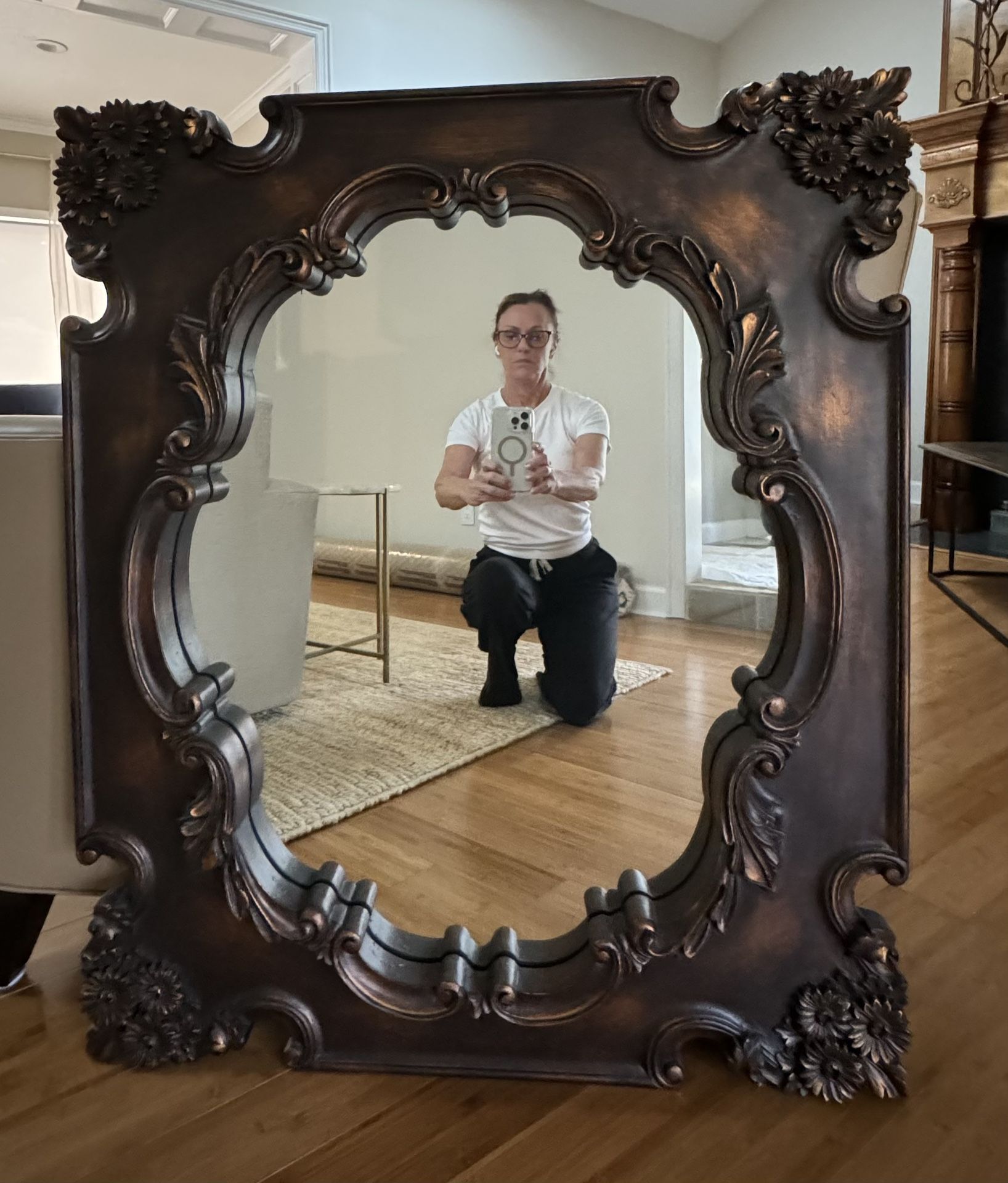 Antique Style Bronze Wall Mirror
