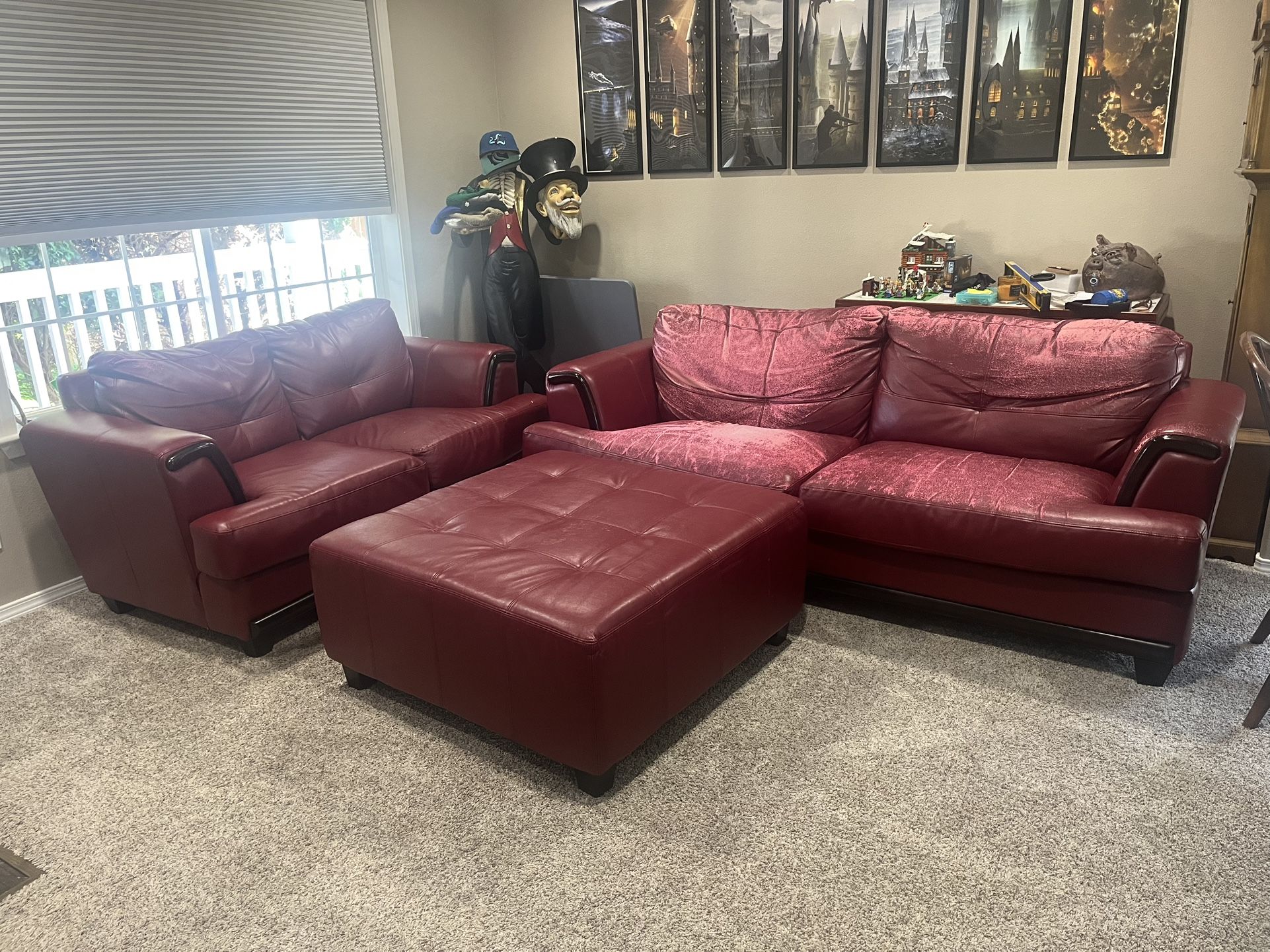 FREE Red leather couch
