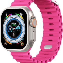 Compatible with Apple Watch Ultra Band 49mm 45mm 44mm 42mm 41mm 40mm 38mm Men Women, Soft Silicone Sport Band Replacement Strap for Apple Watch Ultra 