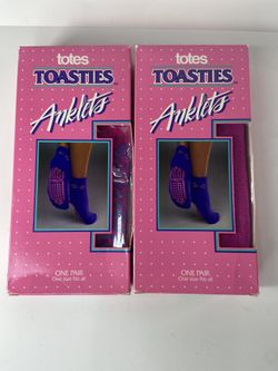Lot 2 Totes Toasties Vintage 90s Fashion Womens Slipper Socks Pink Anklets