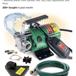 Water Transfer Pump, 115V 330 Gallon Per Hour - Portable Electric Utility Pump with ON/OFF Switch and 6' Water Hose Kit - Remove Water From Garden, Ho