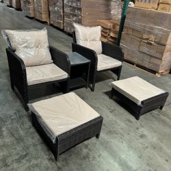 $175.00 No Assemble Require!! New 5 Pieces Outdoor Patio Wicker Patio Furniture Lounge Chaise Set
