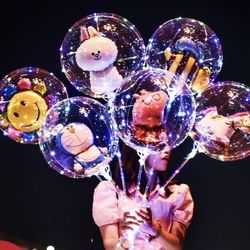 LED Bobo Balloons, Clear Light Up Balloons,Helium Glow Bubble Balloons with String Lights for Party Birthday Wedding Decorations