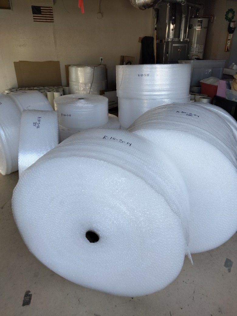 BUBBLE WRAP ROLLS: 12"wide X 750 ft. long......$38