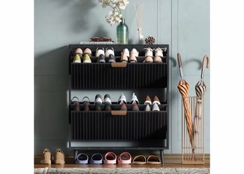 Black and Gold Shoe Cabinet