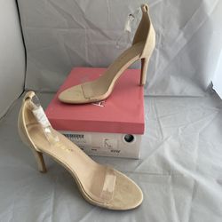 New Women's Open Toe Clear Ankle Strap Stiletto Heel Sandals