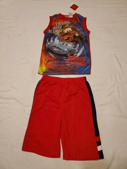 DISNEY CARS 2 Piece Short & Top Set size 6 /7 NEW