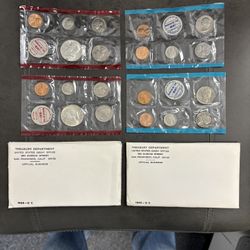 Pair 1968 & 1969 U.S. Mint Sets in OGP -- 20 TOTAL COINS WITH SILVER!