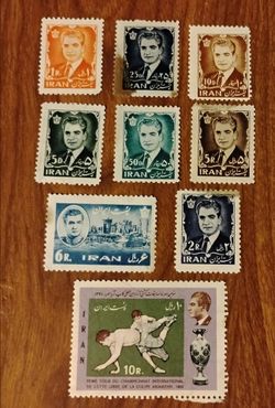 Iran Persia Mohammad Reza Shah Pahlavi vintage 1960's unused stamps