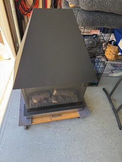 Dimplex Electric Wall-Mounted Fireplace EWM SS BLK W/ Hood. Good Working Condition