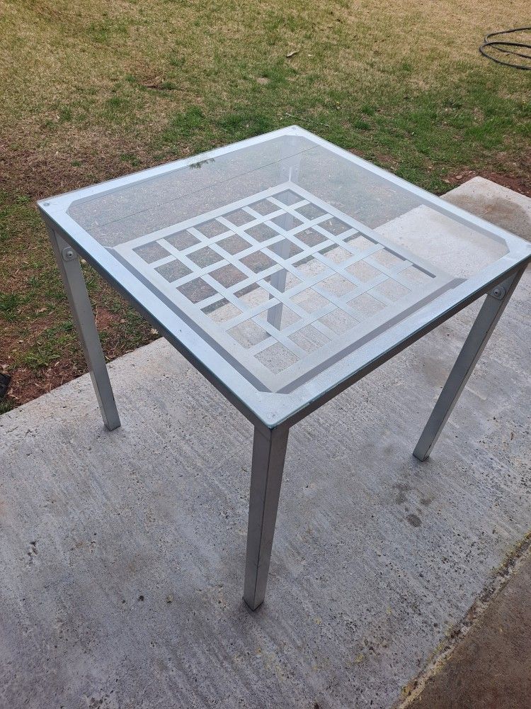 Square glass top table