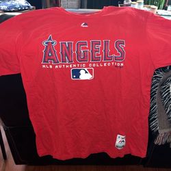 Angels Triple Peak Authentic Majestic Tshirt xL