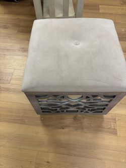 Storage Stool W/ Top Cushion And Side Mirrors