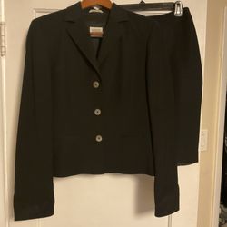 Gianfranco Ferre Women Black 3 Button Vented Skirt Suit Set sz 10/6