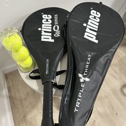 Prince Tennis Set – 2 Rackets + 3 Balls, all with cases